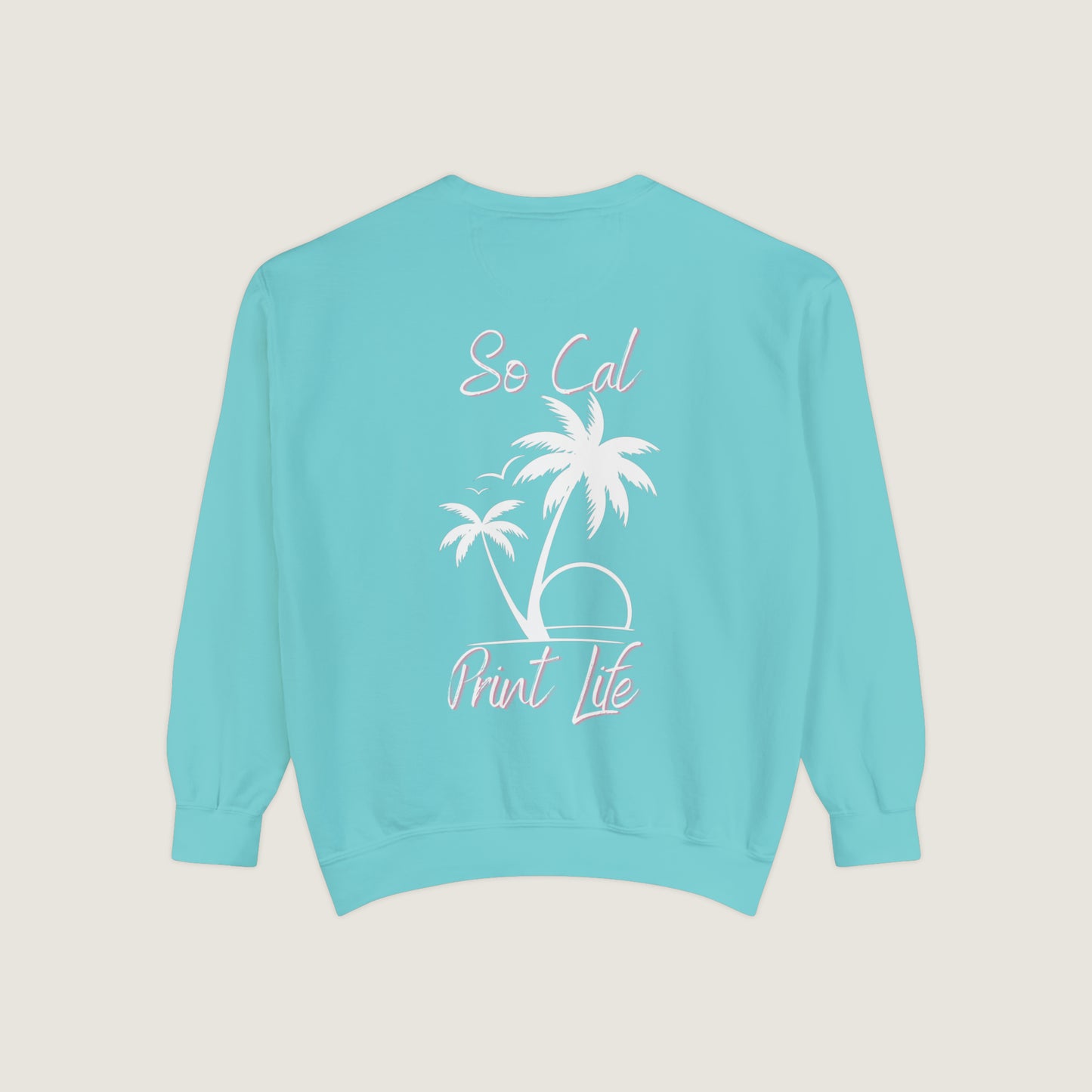 So Cal Print Life- White Logo Sweatshirt (Comfort Colors)