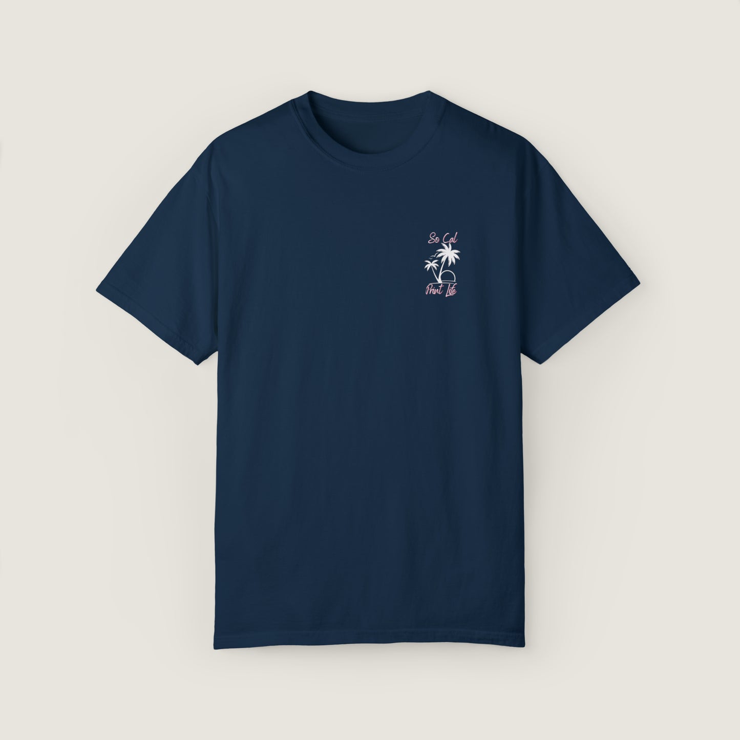So Cal Print Life- White Logo Tee (Comfort Colors, 100% ring-spun cotton)