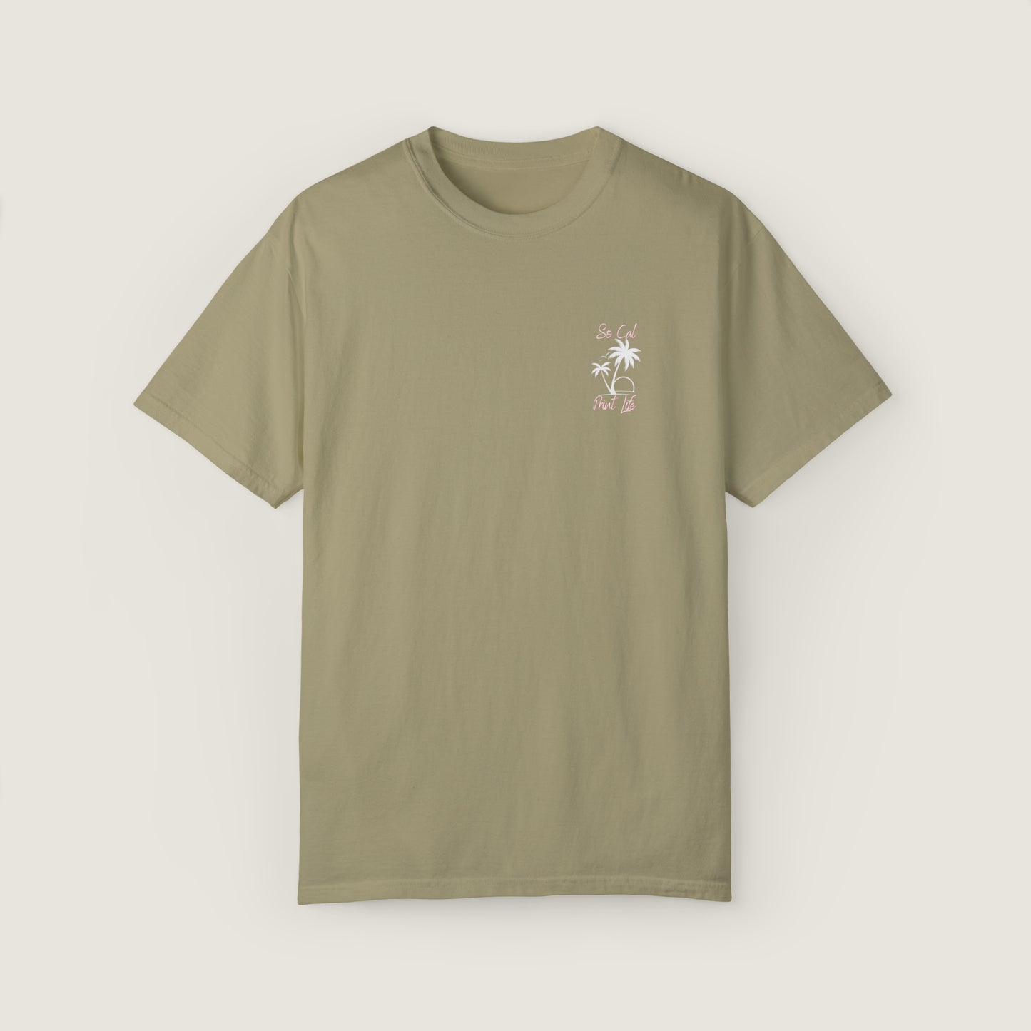 So Cal Print Life- White Logo Tee (Comfort Colors, 100% ring-spun cotton)