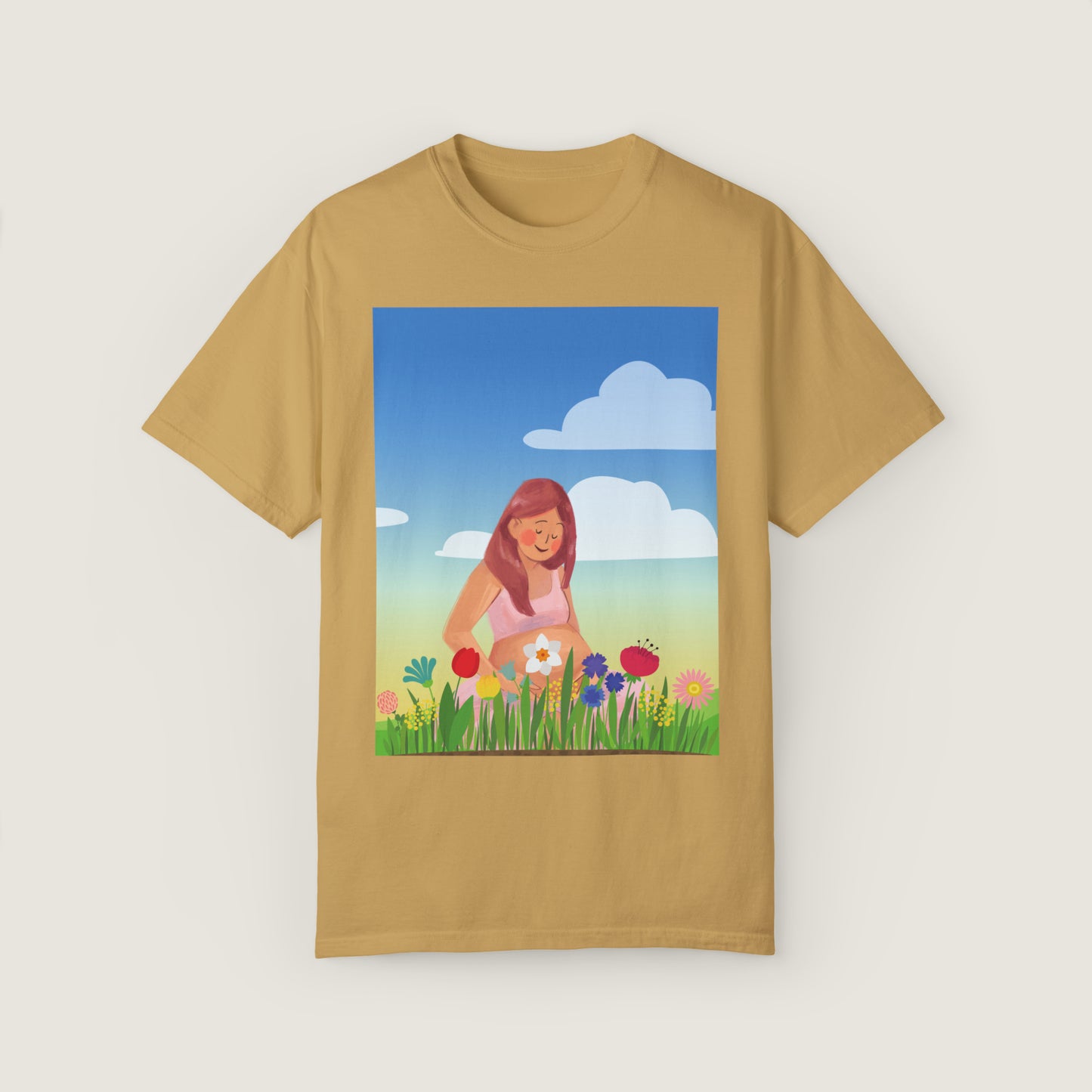 Mother With Flowers (Comfort Colors, 100% ring-spun cotton)