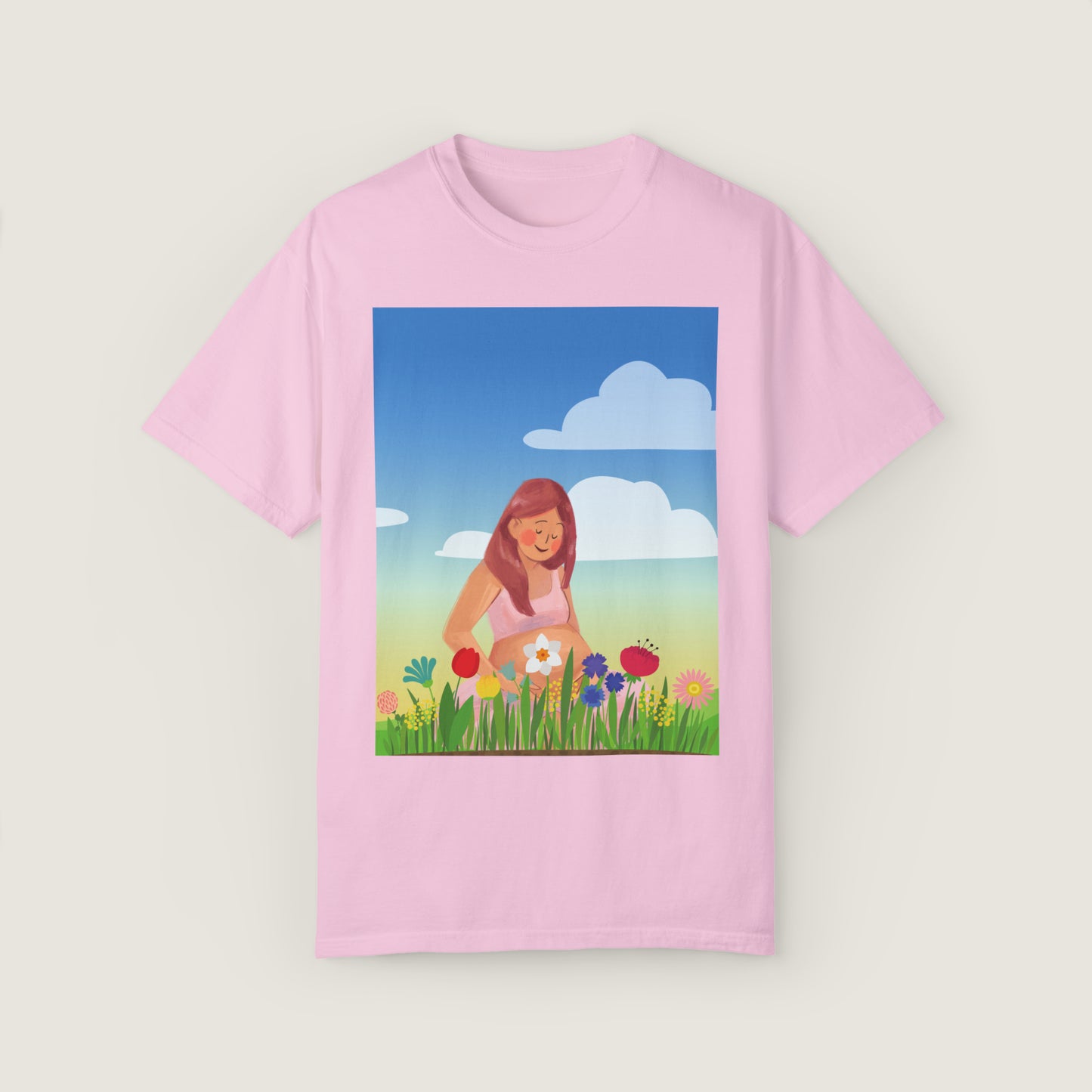 Mother With Flowers (Comfort Colors, 100% ring-spun cotton)