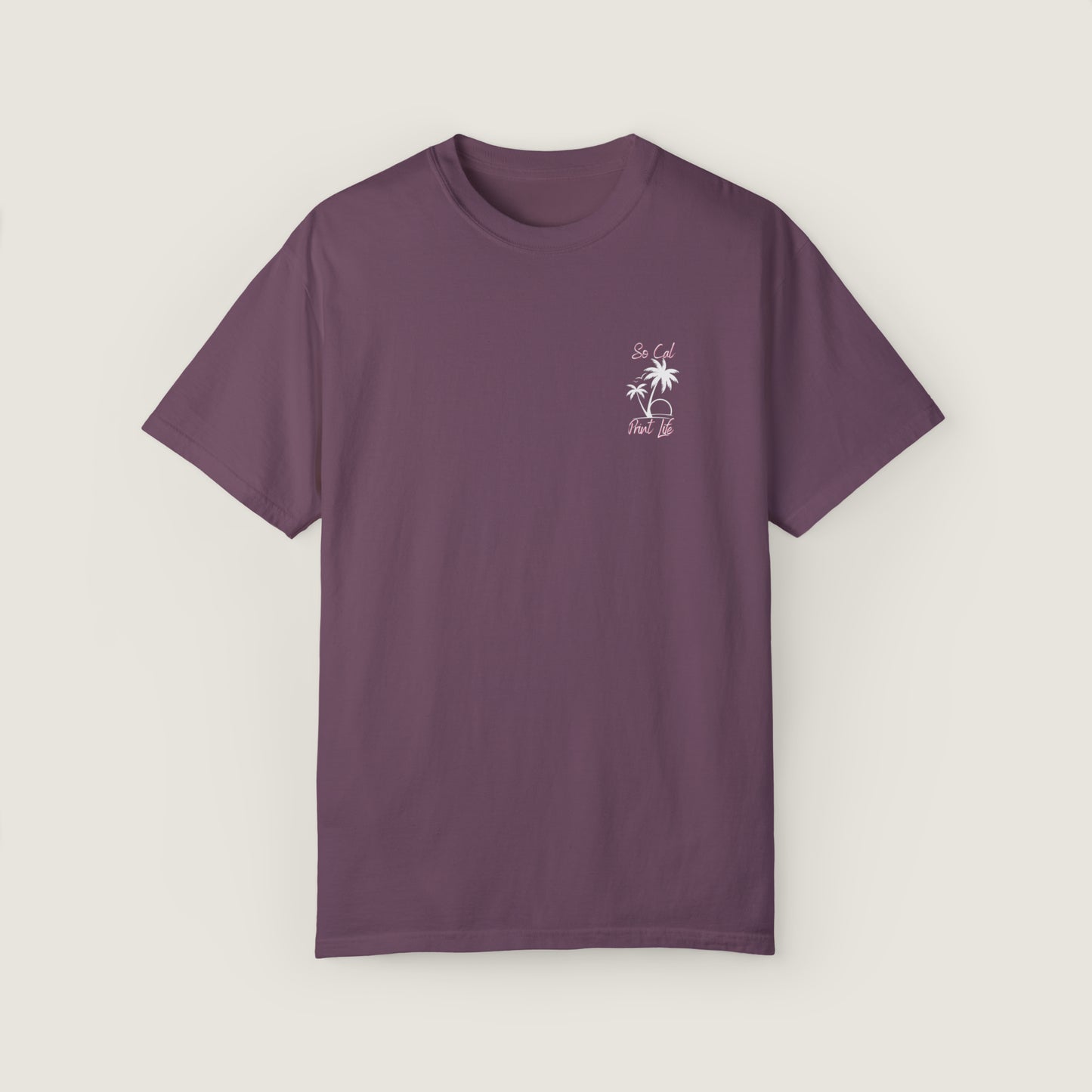 So Cal Print Life- White Logo Tee (Comfort Colors, 100% ring-spun cotton)