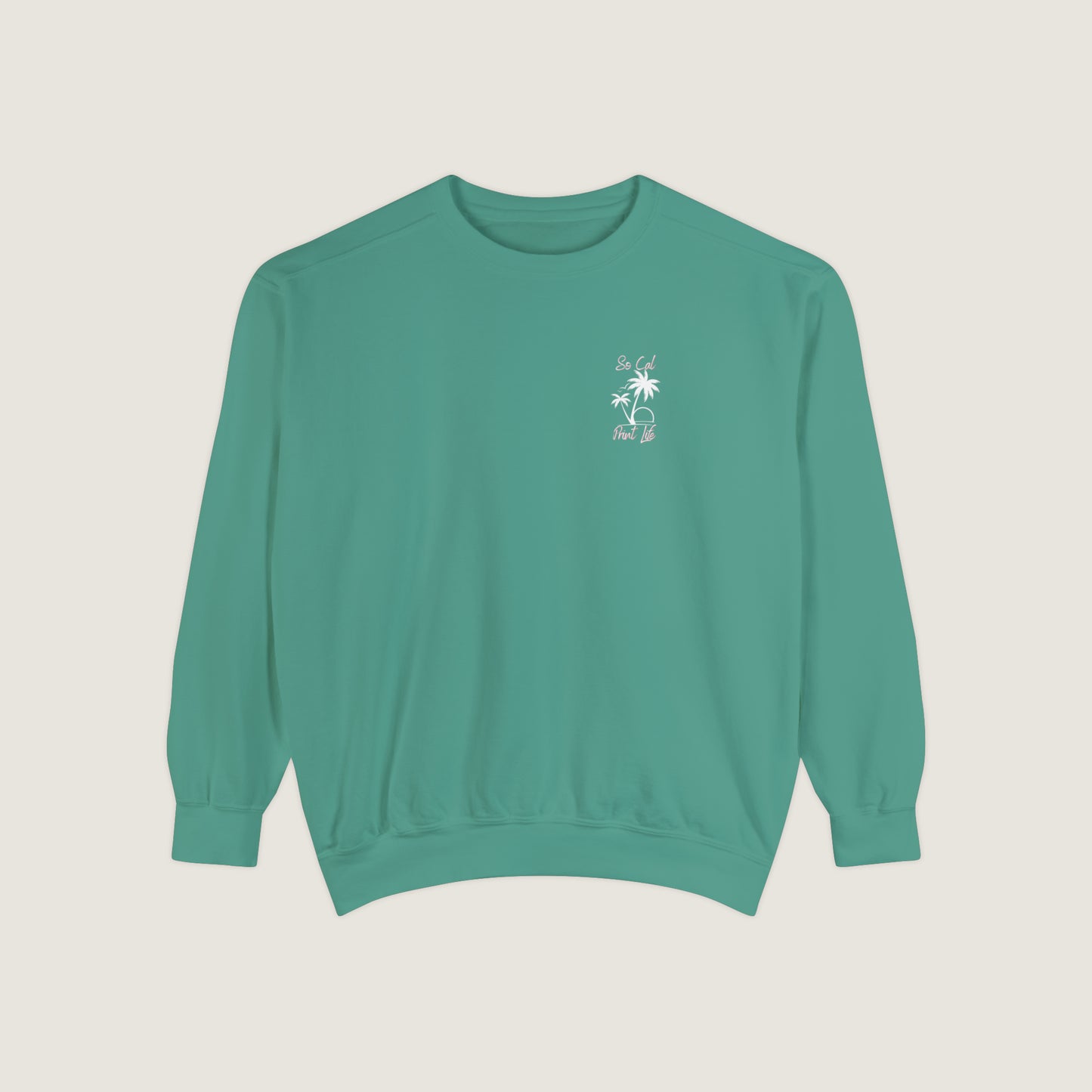 So Cal Print Life- White Logo Sweatshirt (Comfort Colors)