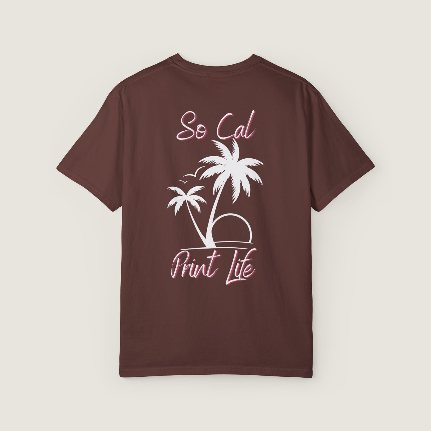 So Cal Print Life- White Logo Tee (Comfort Colors, 100% ring-spun cotton)