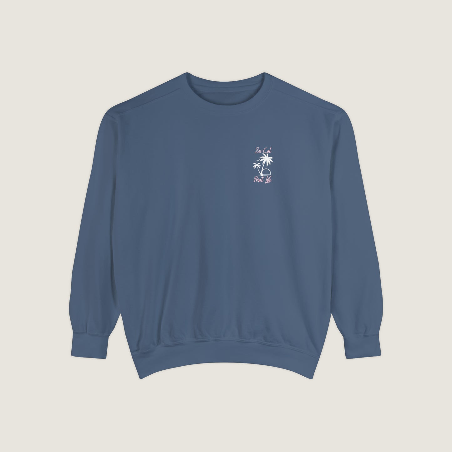 So Cal Print Life- White Logo Sweatshirt (Comfort Colors)