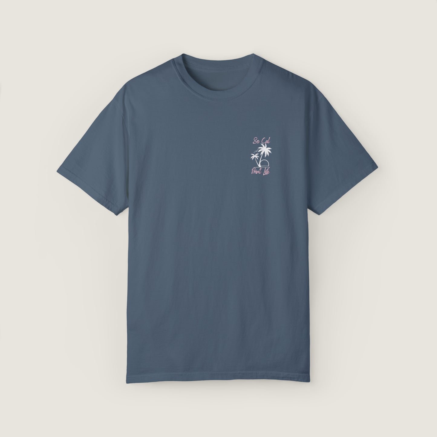 So Cal Print Life- White Logo Tee (Comfort Colors, 100% ring-spun cotton)