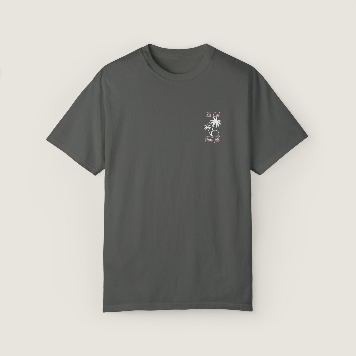 So Cal Print Life- White Logo Tee (Comfort Colors, 100% ring-spun cotton)