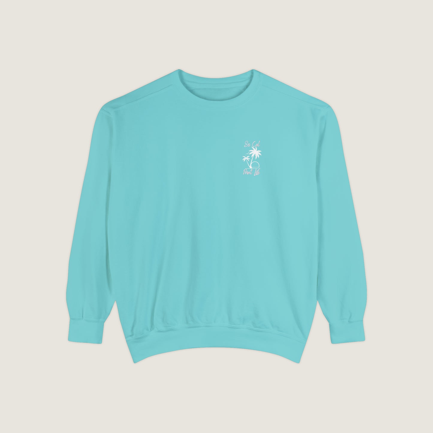So Cal Print Life- White Logo Sweatshirt (Comfort Colors)