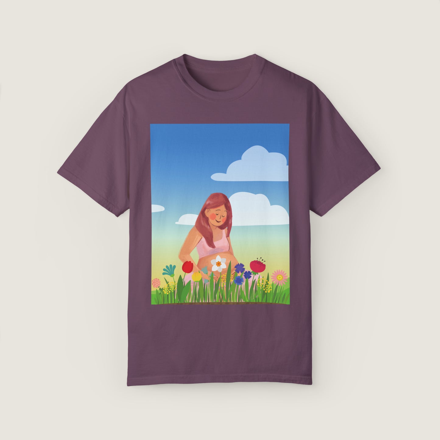 Mother With Flowers (Comfort Colors, 100% ring-spun cotton)