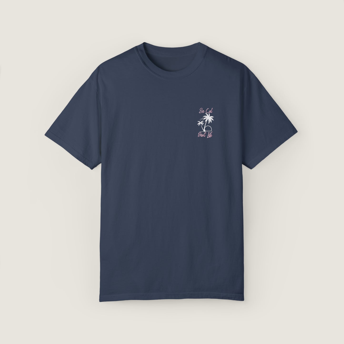 So Cal Print Life- White Logo Tee (Comfort Colors, 100% ring-spun cotton)