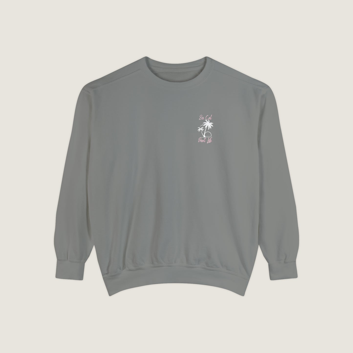 So Cal Print Life- White Logo Sweatshirt (Comfort Colors)
