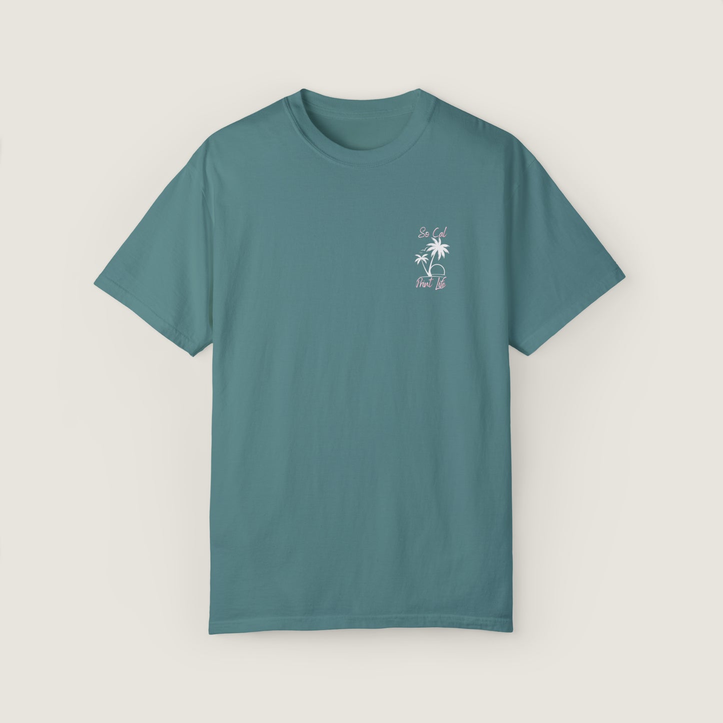 So Cal Print Life- White Logo Tee (Comfort Colors, 100% ring-spun cotton)