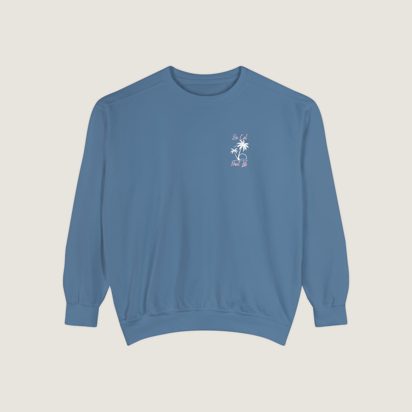 So Cal Print Life- White Logo Sweatshirt (Comfort Colors)