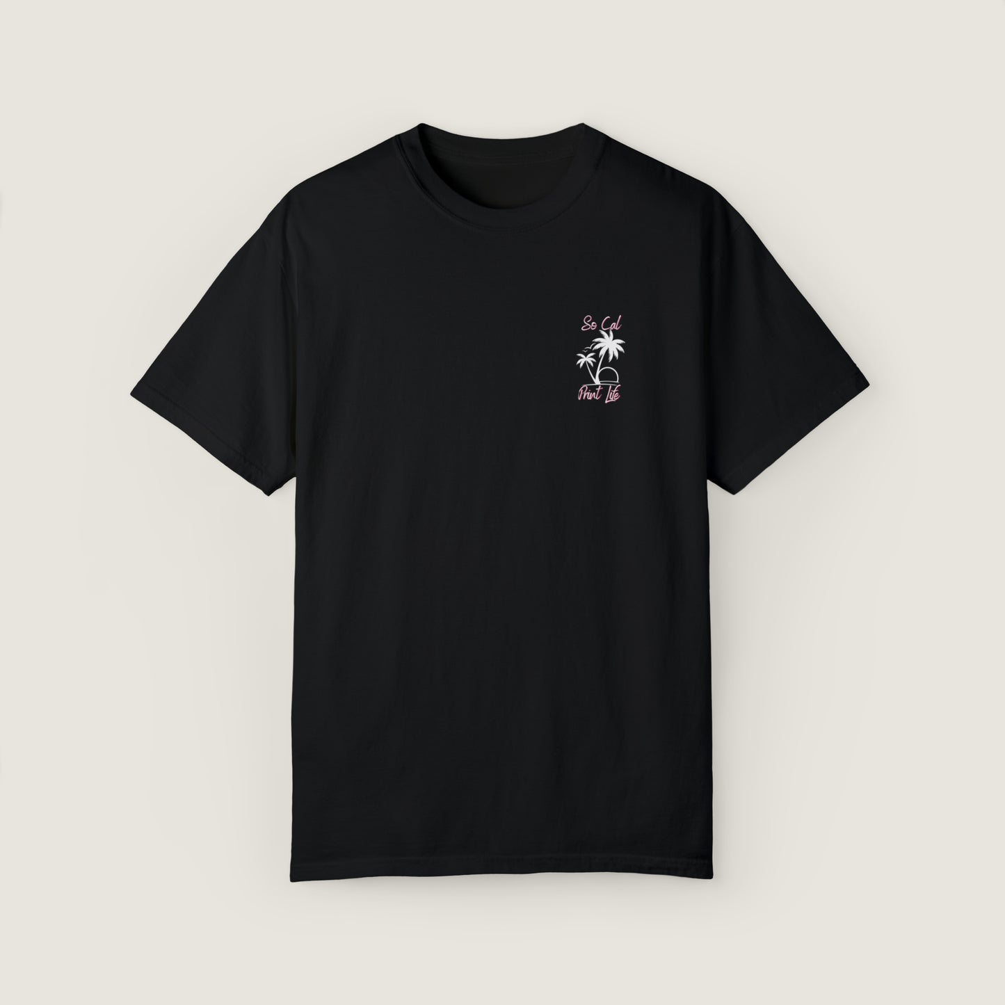 So Cal Print Life- White Logo Tee (Comfort Colors, 100% ring-spun cotton)