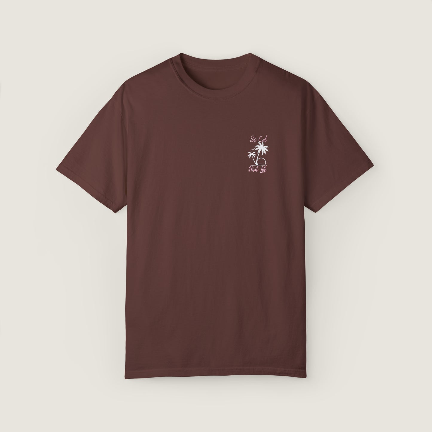 So Cal Print Life- White Logo Tee (Comfort Colors, 100% ring-spun cotton)