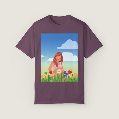 Mother With Flowers (Comfort Colors, 100% ring-spun cotton)