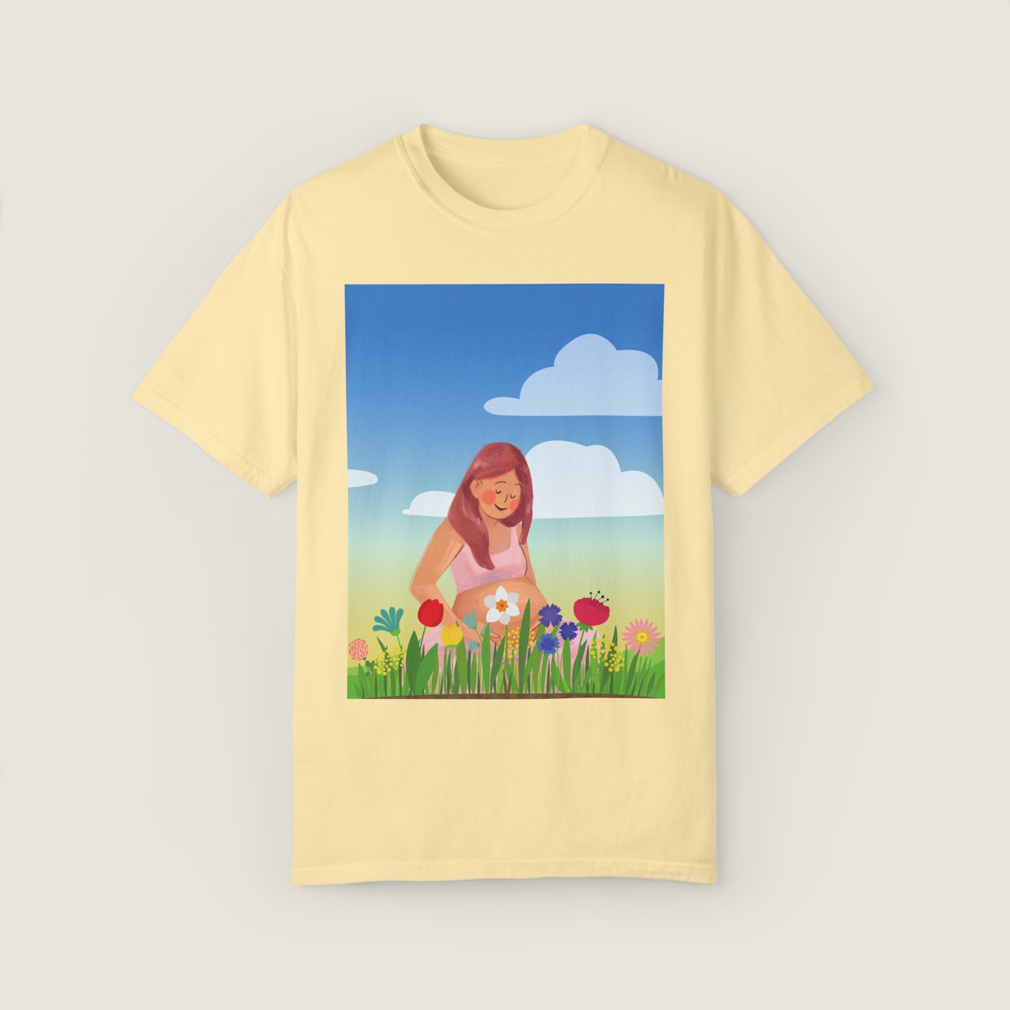 Mother With Flowers (Comfort Colors, 100% ring-spun cotton)